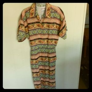 Colorful button down dress